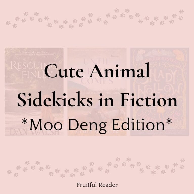 cute books with animal sidekicks in fiction moo deng edition with images of paw prints and book covers in background